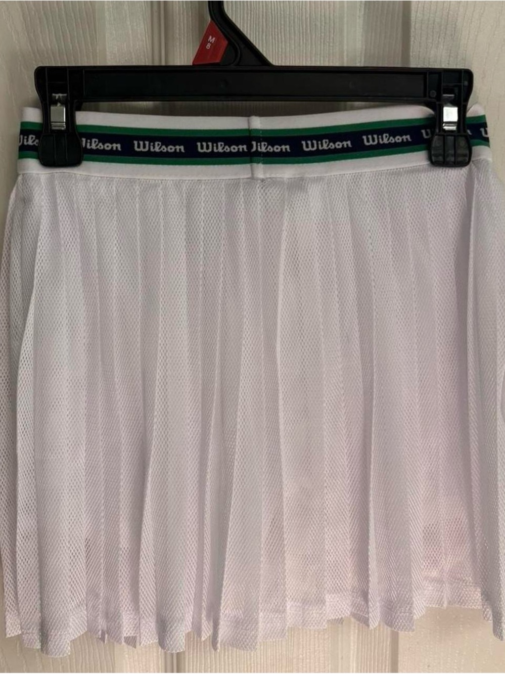 Wilson White Pleated Tennis Skirt with Branded Waistband